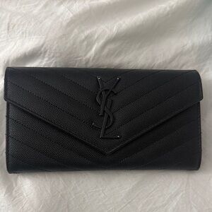 Yves Saint Laurent Black Leather Clutch